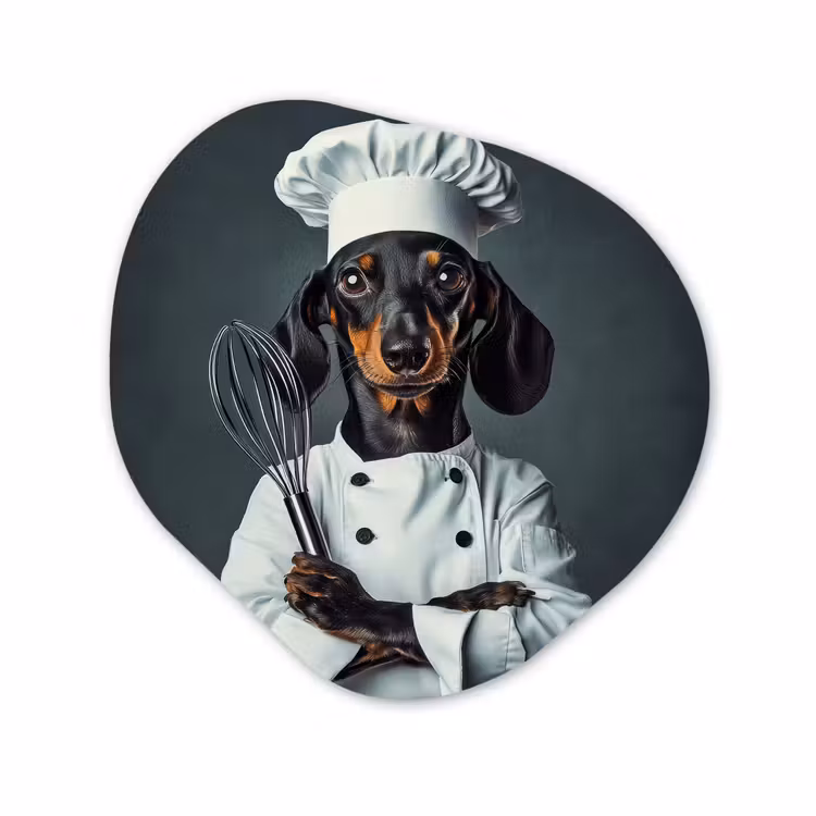 Organisch schilderij aluminium - Hond - Garde - Kok — 1