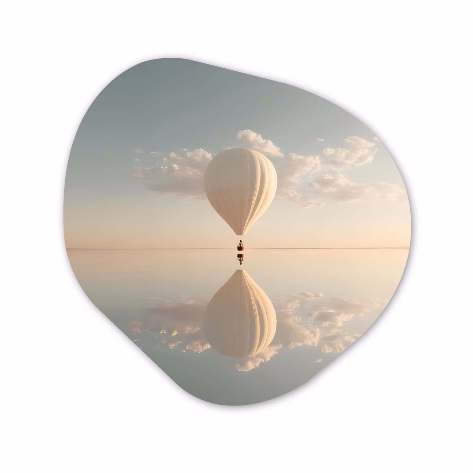 Organisch schilderij aluminium - Luchtballon - Wolken - Water - Blauw — 1