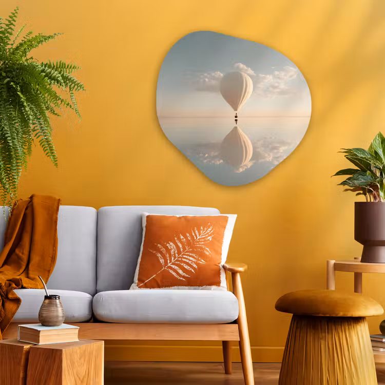 Organisch schilderij aluminium - Luchtballon - Wolken - Water - Blauw — 3