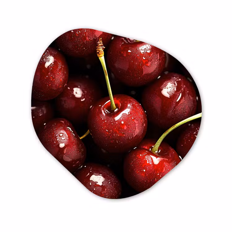 Organisch schilderij aluminium - Rood - Fruit - Kersen — 1