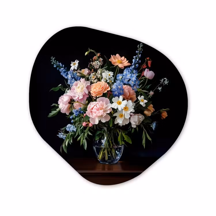 Organisch schilderij forex - Pastel - Bloemen - Glazen - Vaas — 1