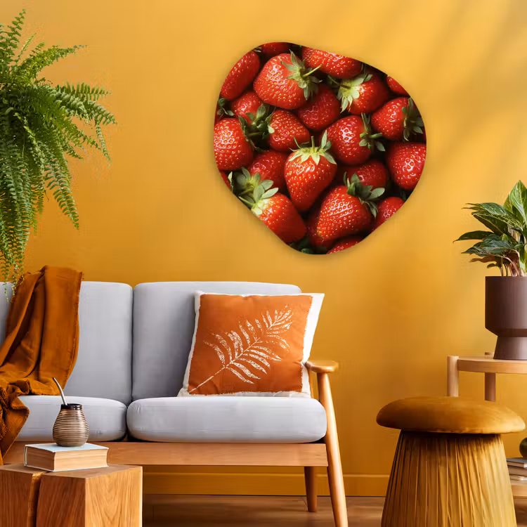 Organisch schilderij glas - Aardbei - Fruit - Rood — 3