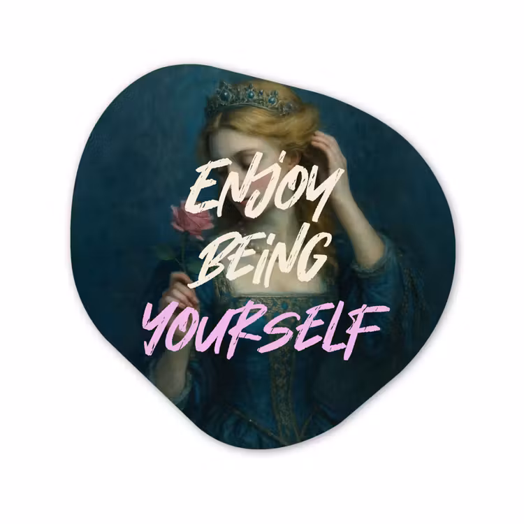 Organisch schilderij glas - Vrouw - Roos - Quote — 1