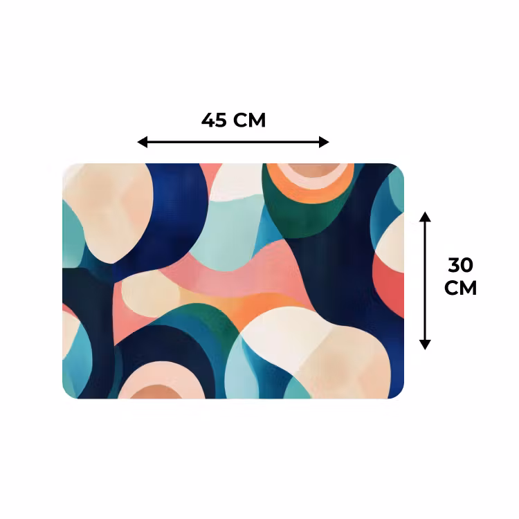 Placemat - 6 stuks - Abstract - Blauw - Roze — 3