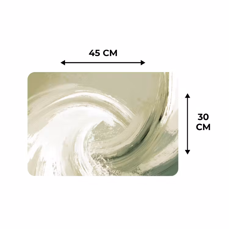 Placemat - 6 stuks - Abstract - Penseelstreken - Golven - Groen — 3