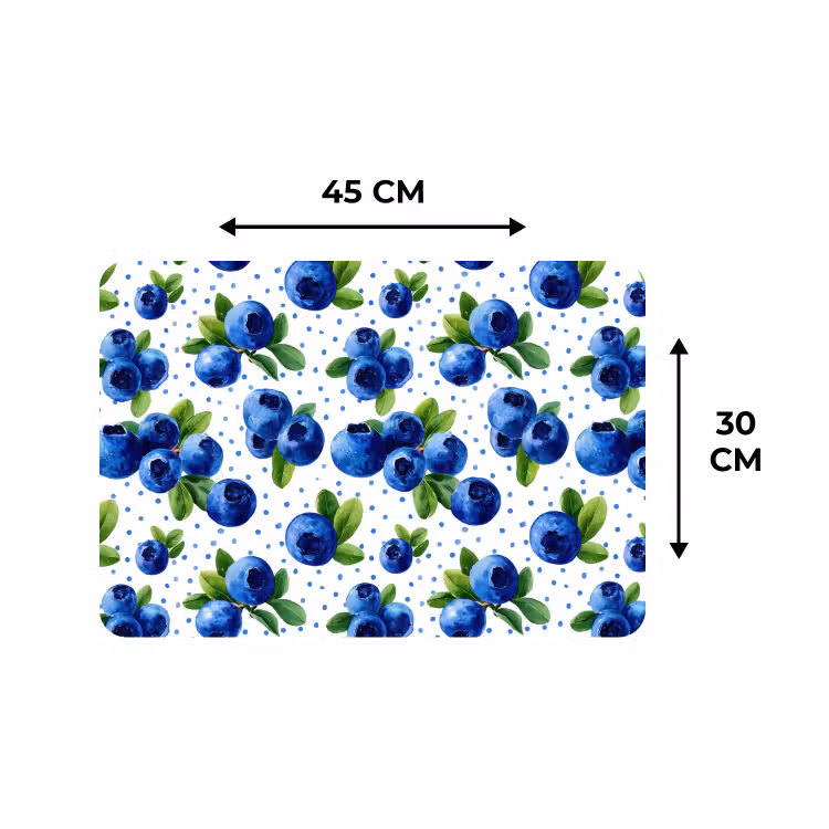 Placemat - 6 stuks - Bessen - Patroon - Blauw — 3