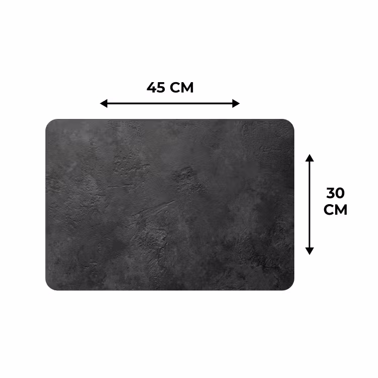 Placemat - 6 stuks - Beton - Structuur - Industrieel - Zwart - Grijs — 3