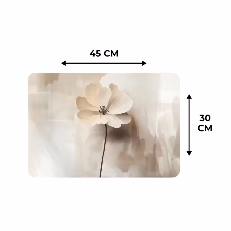 Placemat - 6 stuks - Bloem - Beige - Verf - Schaduw — 3