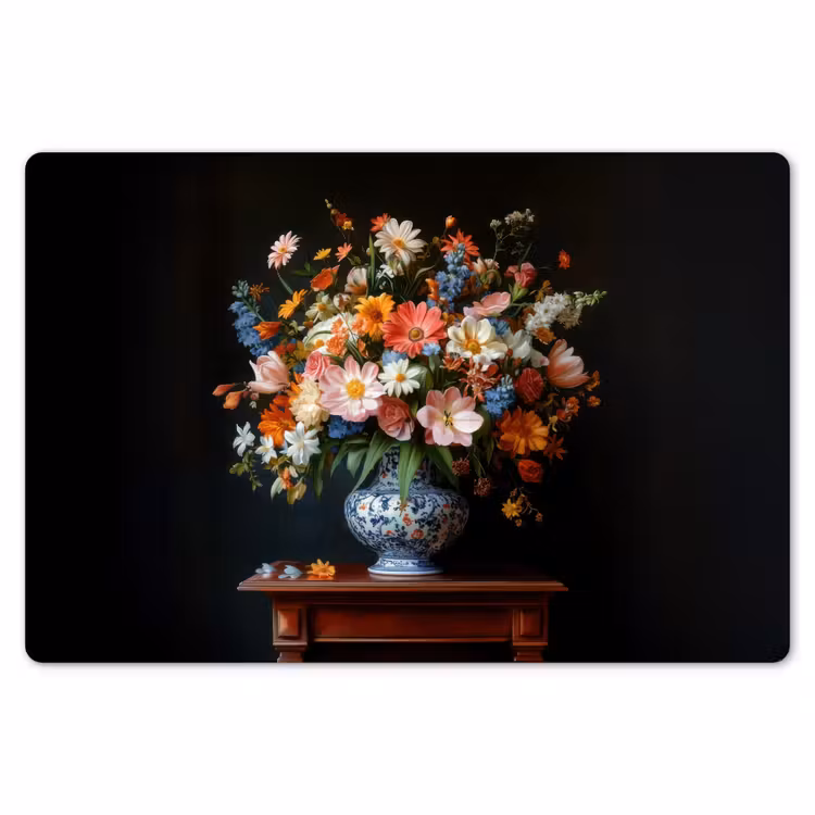 Placemat - 6 stuks - Boeket - Roze - Bloemen - Vaas — 7