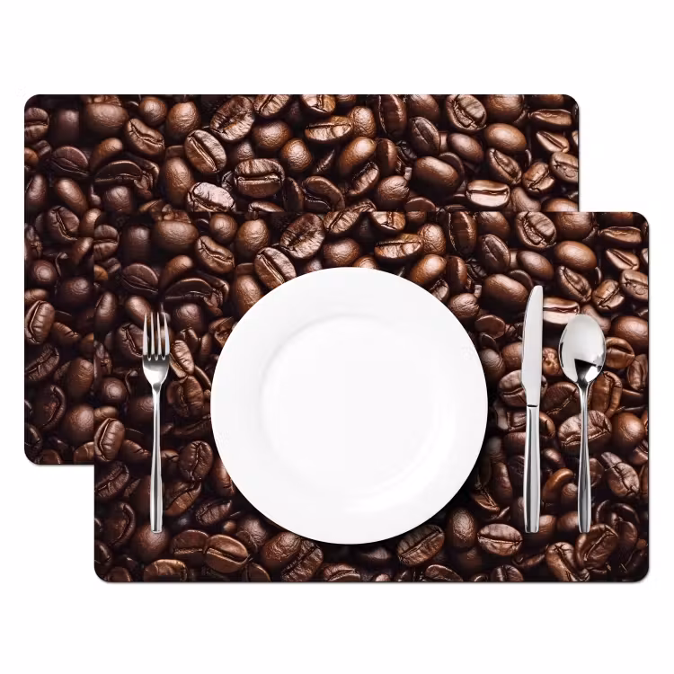 Placemat - 6 stuks - Bonen - Close-up - Donkerbruin — 2