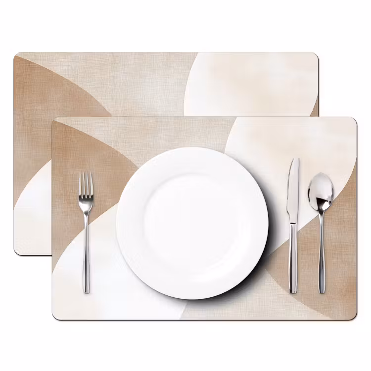 Placemat - 6 stuks - Bruin - Japandi - Abstract — 2