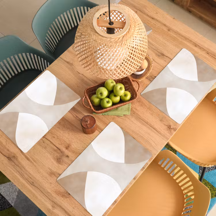 Placemat - 6 stuks - Bruin - Japandi - Abstract — 6