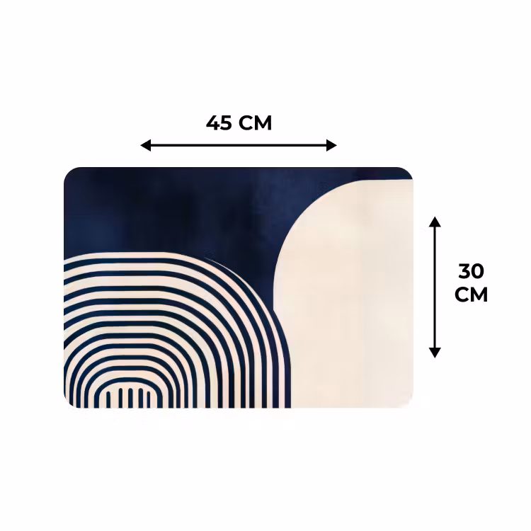 Placemat - 6 stuks - Donkerblauw - Abstract - Lijnen — 3