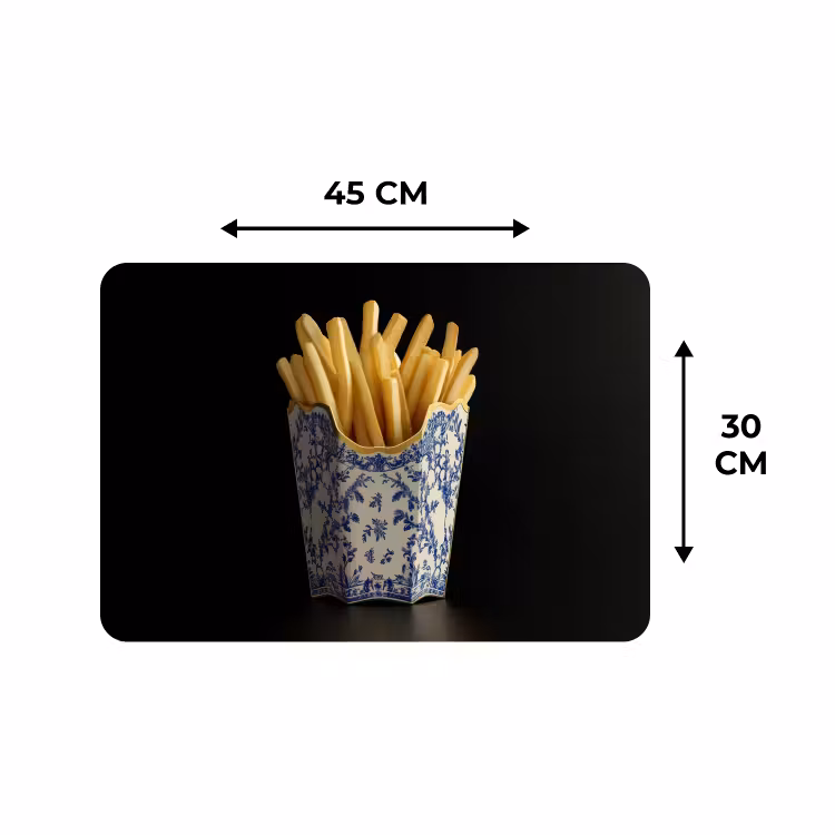 Placemat - 6 stuks - Friet - Porselein - Delfts blauw - Eten — 3