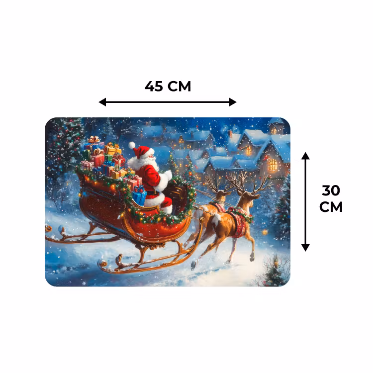 Placemat - 6 stuks - Kerstman - Rendier - Kerst - Sneeuw — 3