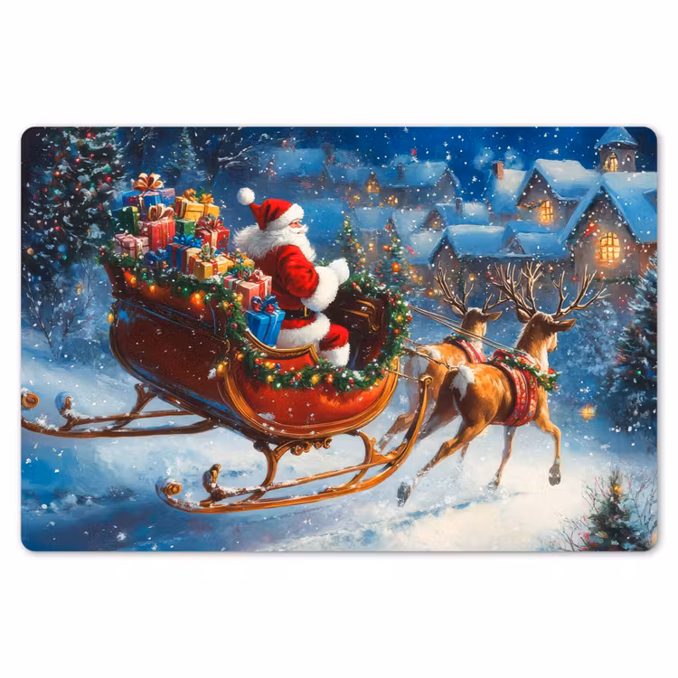 Placemat - 6 stuks - Kerstman - Rendier - Kerst - Sneeuw — 7