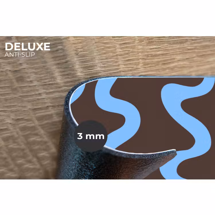 Placemat - 6 stuks - Kronkelende lijnen - Blauw - Bruin - Minimalistisch — 4