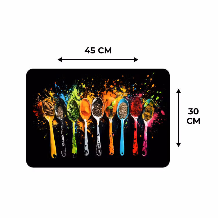 Placemat - 6 stuks - Lepels - Kruiden - Modern - Graffiti - Verf - Kleurrijk — 3