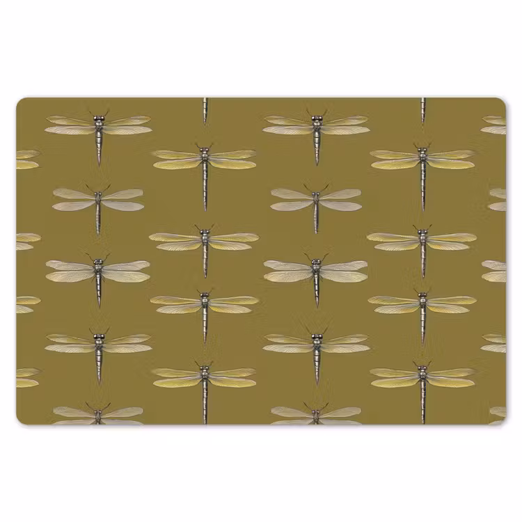 Placemat - 6 stuks - Libellen - Patroon - Groen — 7