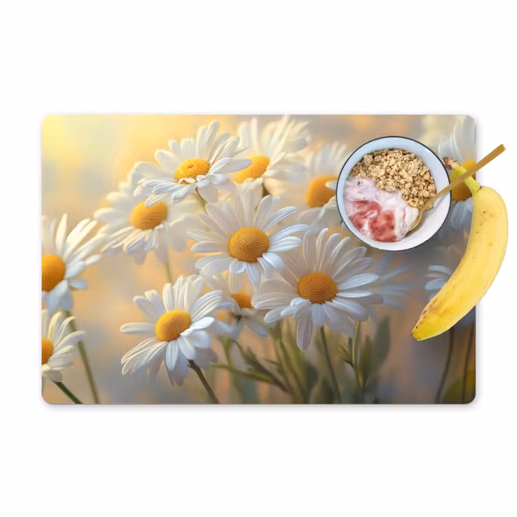 Placemat - 6 stuks - Madeliefjes - Wit - Zonlicht — 1