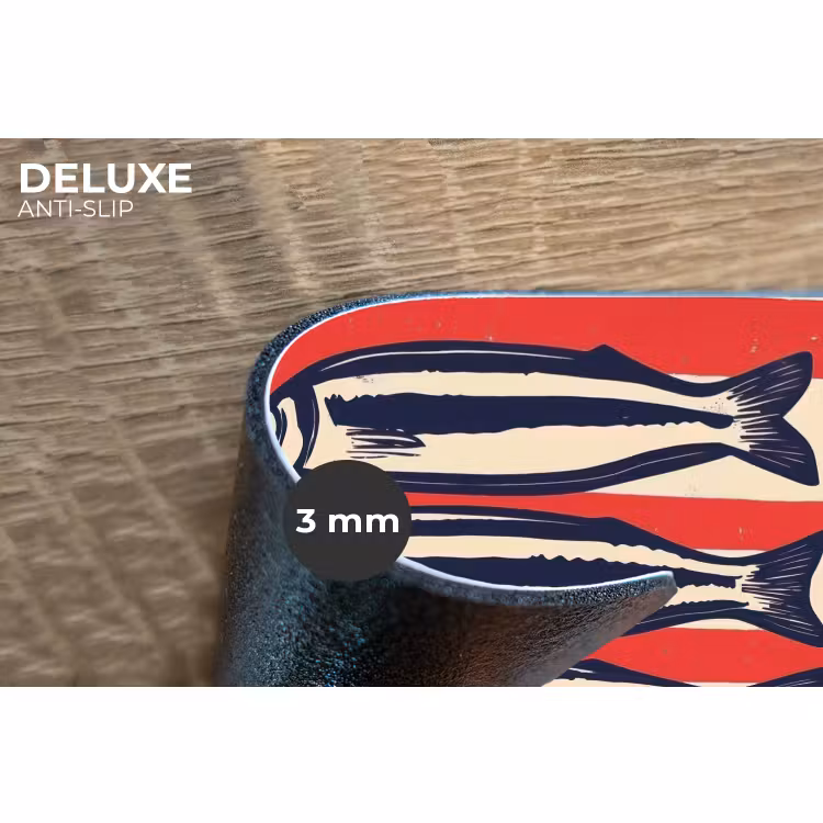 Placemat - 6 stuks - Sardines - Rood en beige strepen — 4