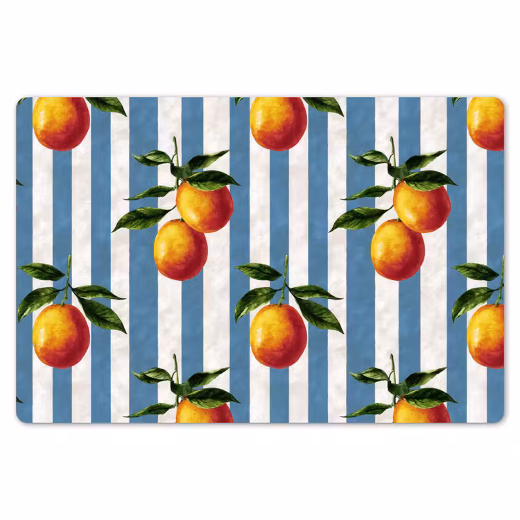 Placemat - 6 stuks - Strepen - Citroen - Blauw — 7