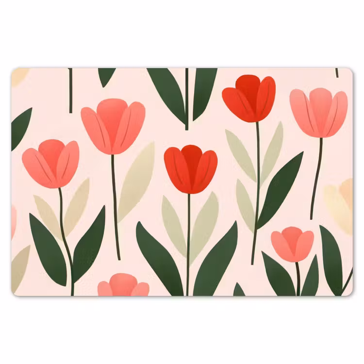 Placemat - 6 stuks - Tulpen - Modern - Roze — 7
