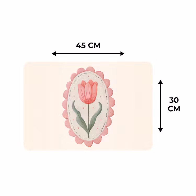 Placemat - 6 stuks - Tulp - Lijst - Ovaal - Illustratie — 3