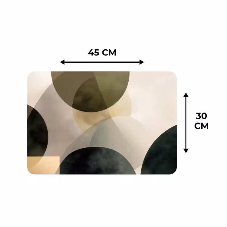 Placemat - 6 stuks - Vlakken - Abstract - Beige - Cirkels — 3