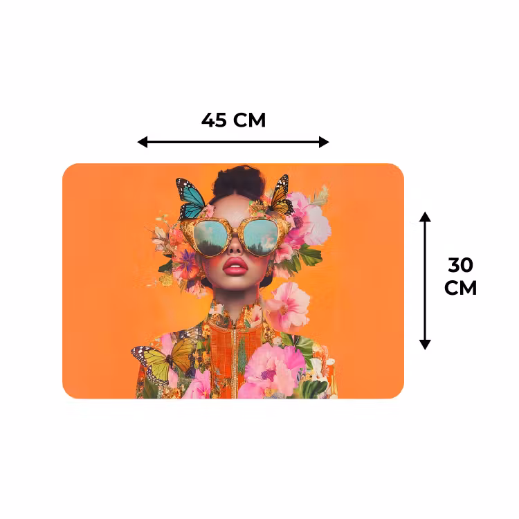 Placemat - 6 stuks - Vlinders - Vrouw - Zonnebril - Kleurrijk — 3