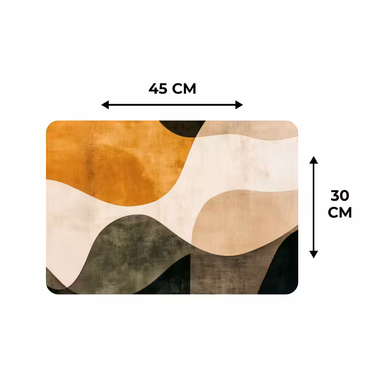 Placemat - 6 stuks - Vormen - Okergeel - Abstract — 3