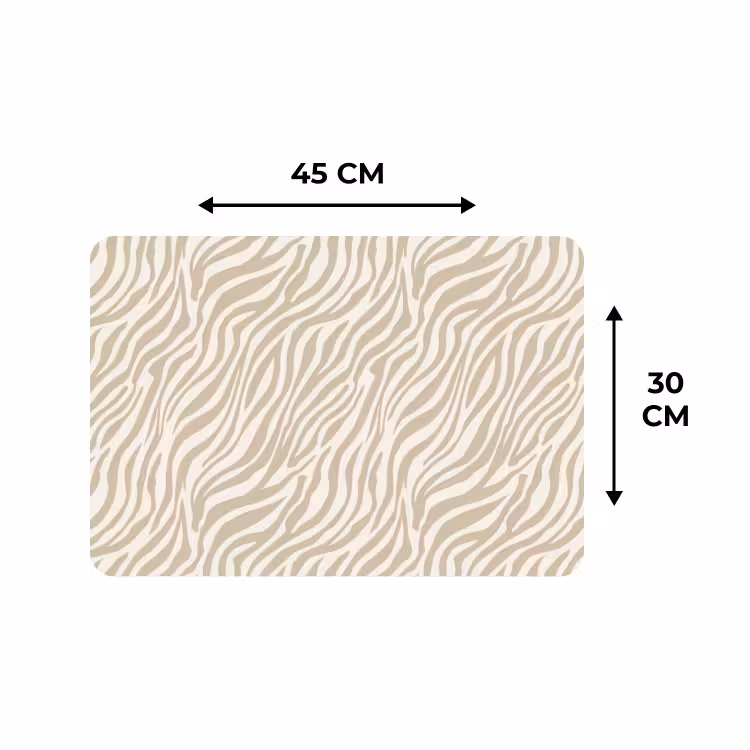 Placemat - 6 stuks - Zebra - Patroon - Beige — 3