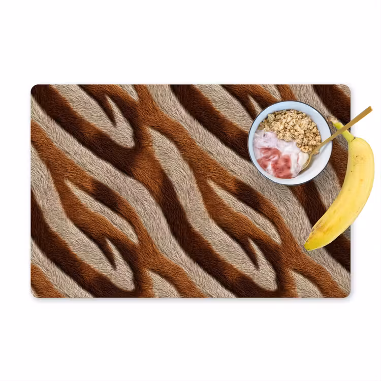 Placemat - 6 stuks - Zebra - Bruin - Patroon — 1