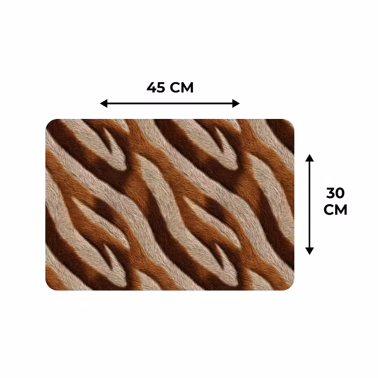 Placemat - 6 stuks - Zebra - Bruin - Patroon — 3