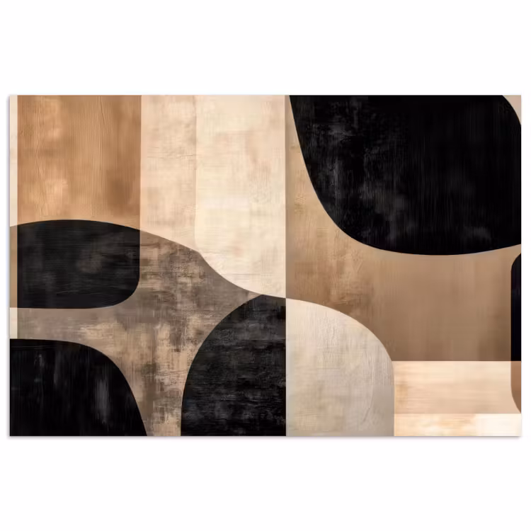 Poster - Abstract - Vlakken - Zwart - Rond — 1