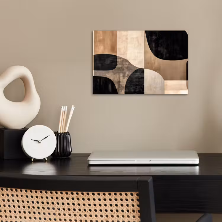 Poster - Abstract - Vlakken - Zwart - Rond — 2
