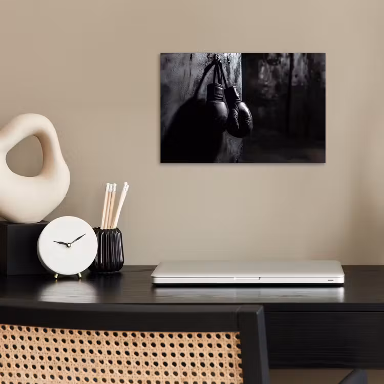 Poster - Bokshandschoenen - Muur - Duister - Zwart — 2