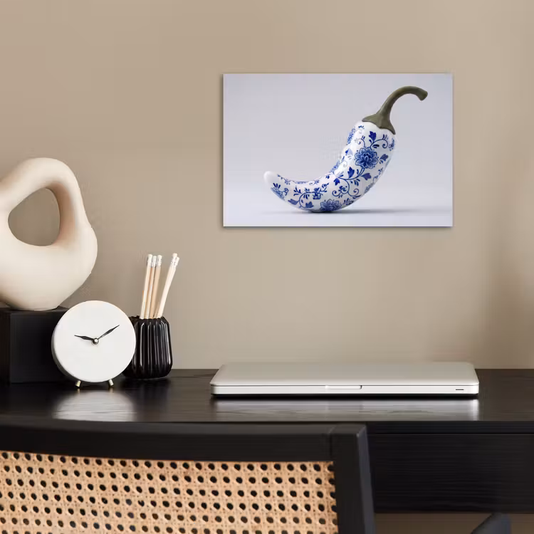 Poster - Chilipeper - Keramiek - Blauw — 2