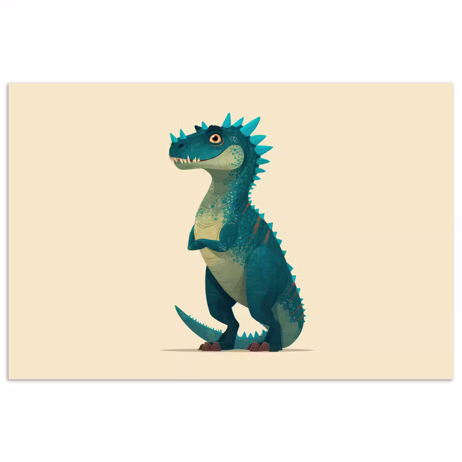 Poster - Dinosaurus - Turquoise - Stekels — 1
