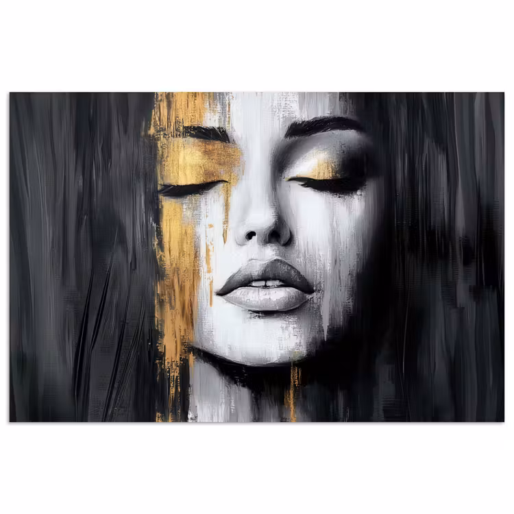 Poster - Gezicht - Vrouw - Penseelstreken - Abstract — 1