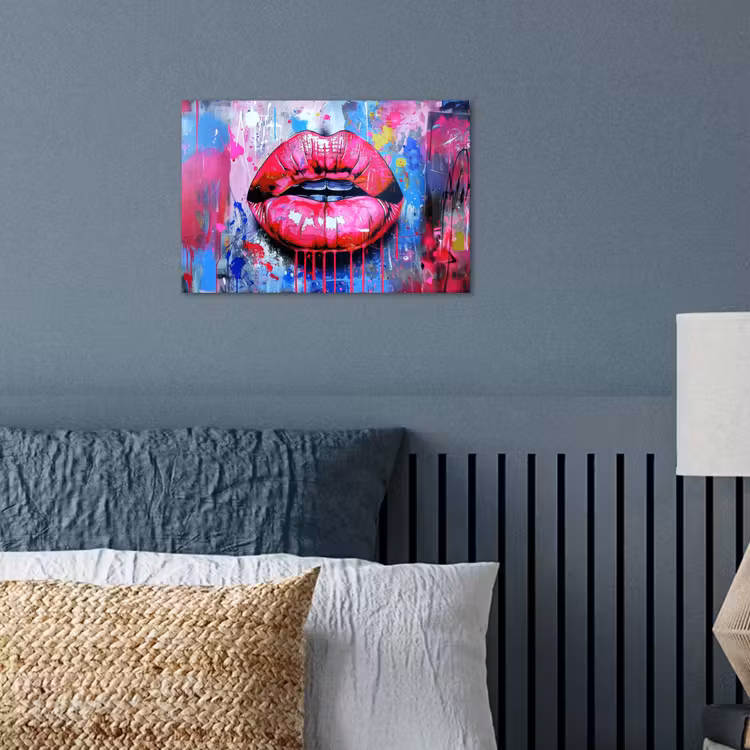 Poster - Graffiti - Lippen - Felroze - Geschilderd — 3