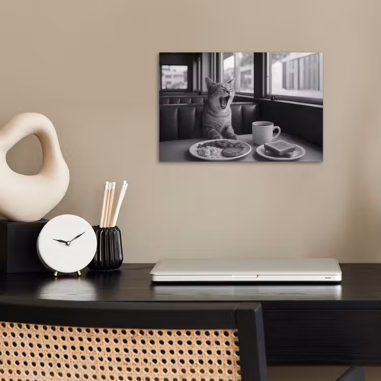 Poster - Kat - Koffie - Brood - Zwart — 2