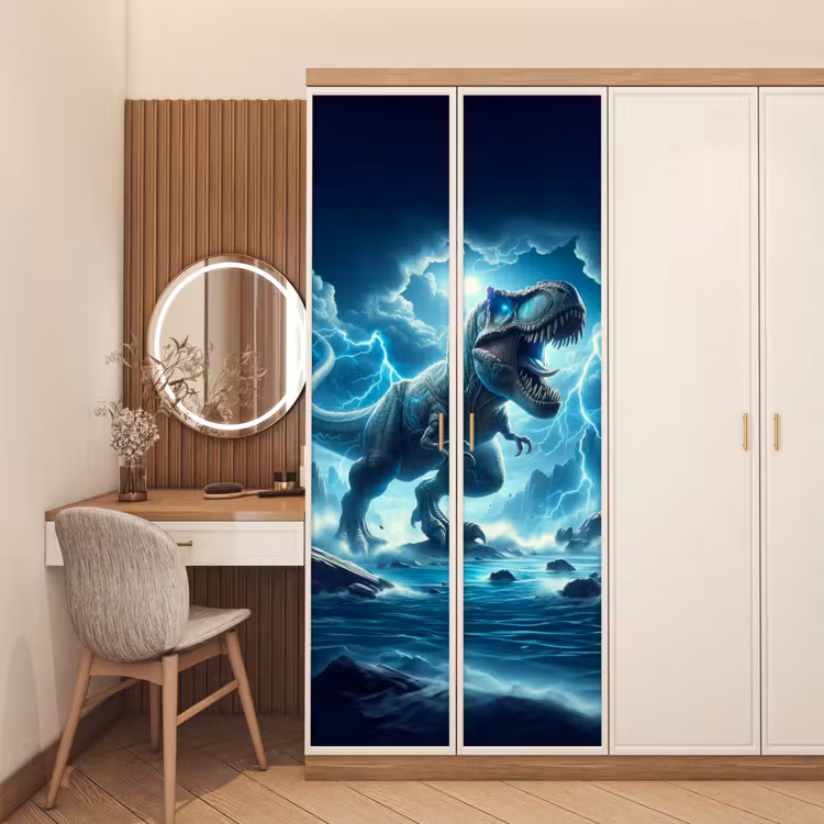 Deursticker - Dino - Blauw - Jongens — 5