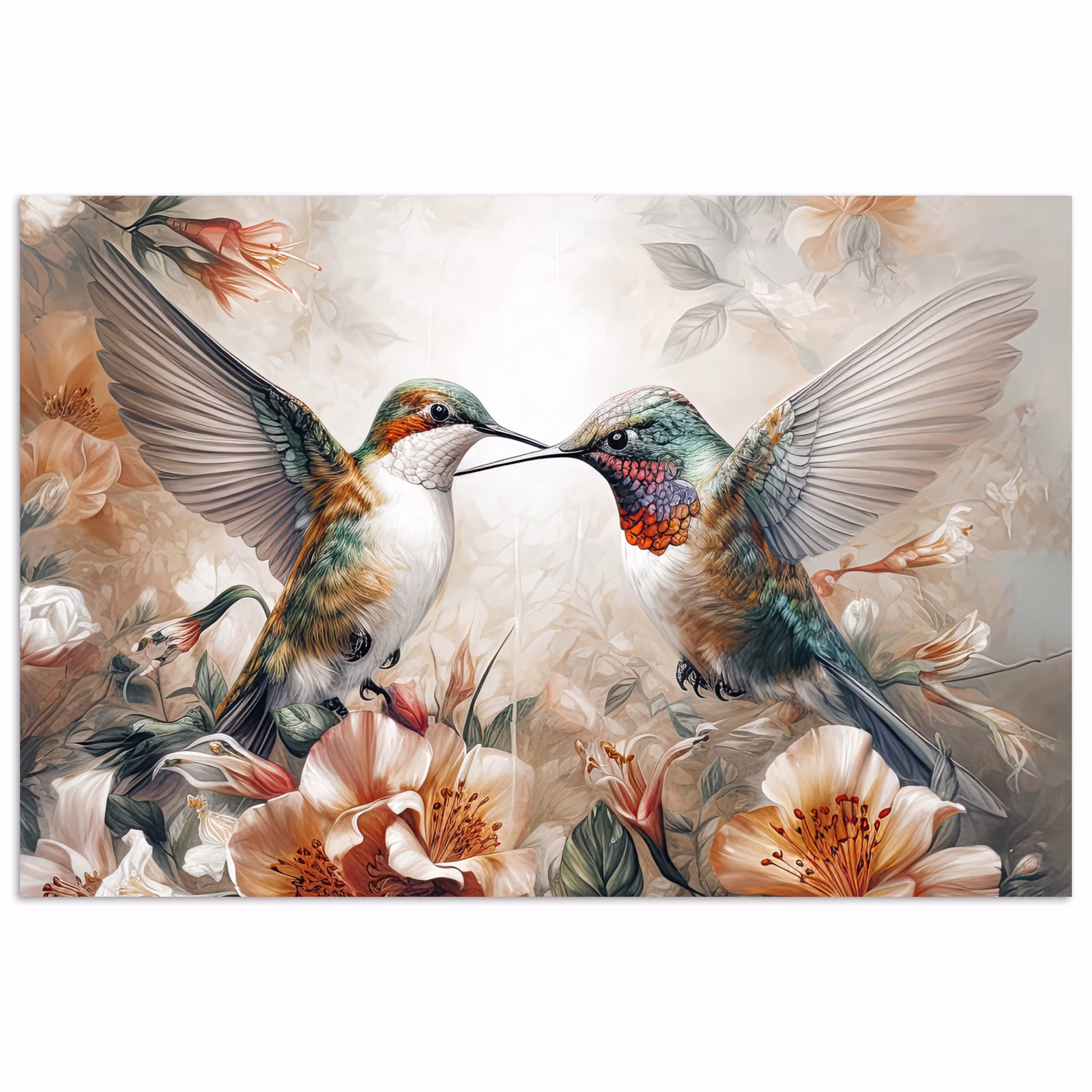 Poster - Kolibrie - Vogels - Bloemen - Natuur — 1