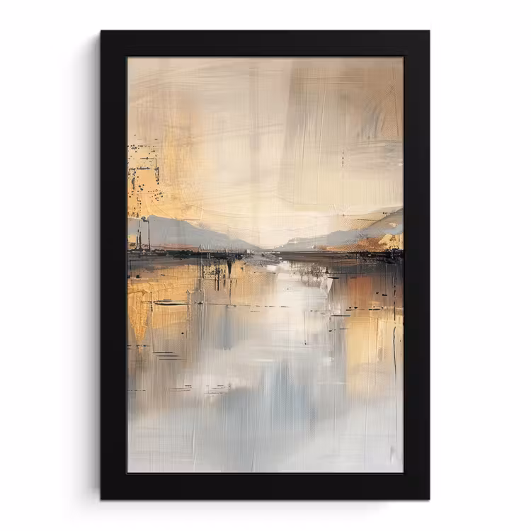 Poster met lijst - Abstract - Modern - Beige - Aesthetic - Goud — 1