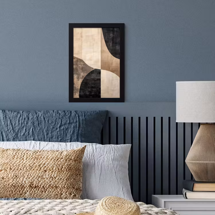 Poster met lijst - Abstract - Vlakken - Zwart - Rond — 4