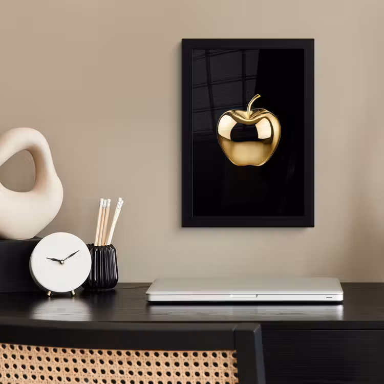 Poster met lijst - Appel - Goud - Chrome - Zwart — 3