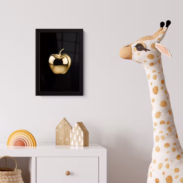 Poster met lijst - Appel - Goud - Chrome - Zwart — 5