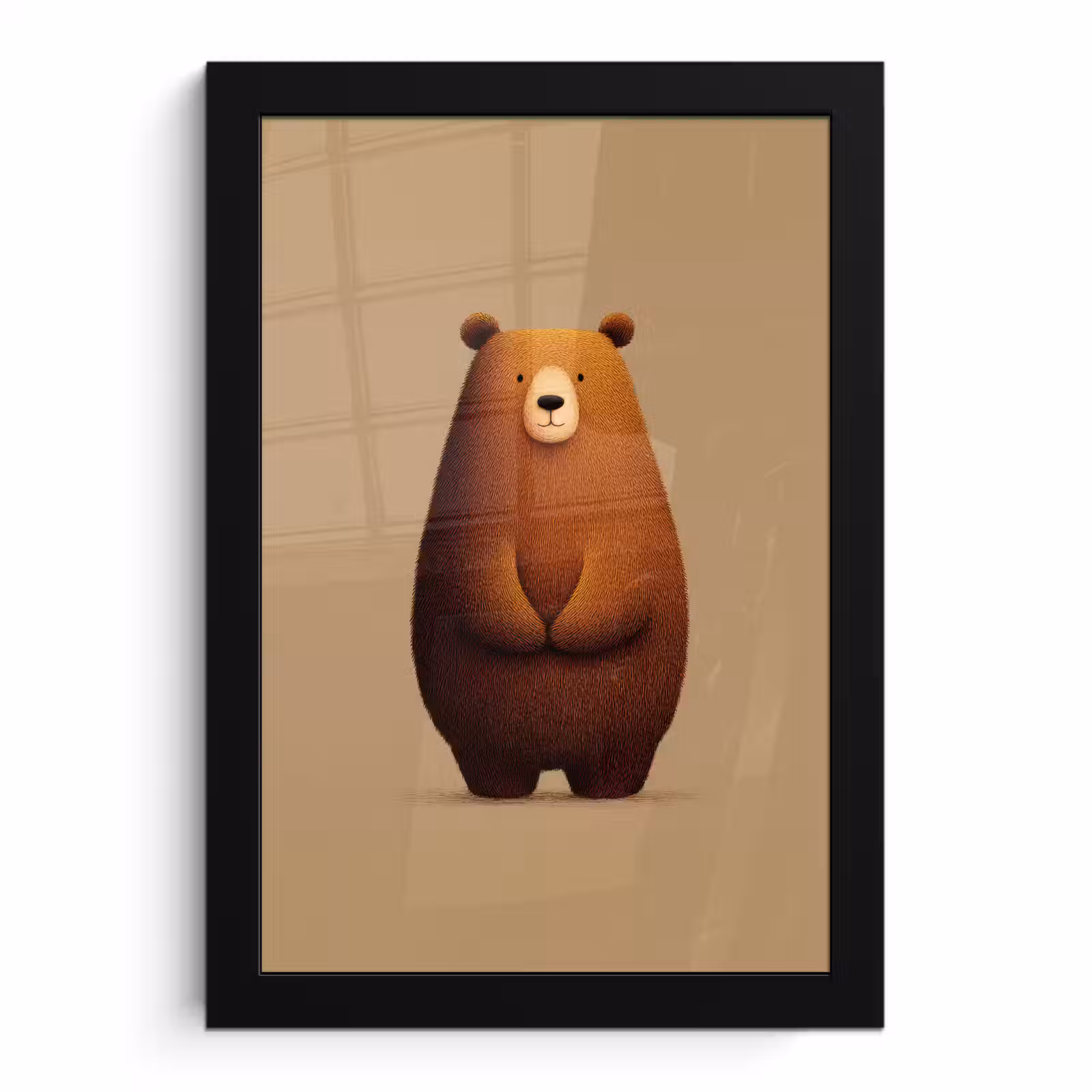 Poster met lijst - Beer - Minimalistisch - Bruin — 1