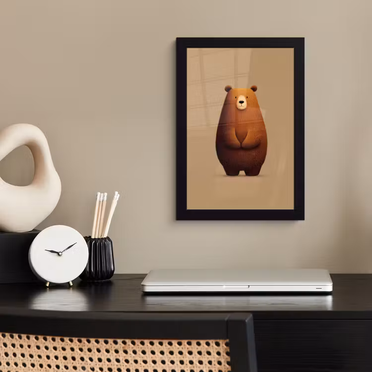 Poster met lijst - Beer - Minimalistisch - Bruin — 3